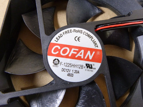 Cofan F - 1225HH12B 120 x 25mm Axial DC Fan 12 Volt, 145 CFM, 51.4 dBA, 3200 Rpm - Royal Equipment COFAN