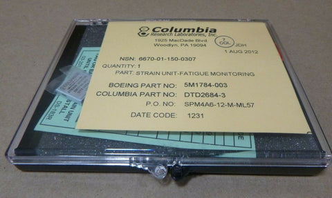 COLUMBIA DTD2684 - 3 FATIGUE MONITORING STRAIN SENSOR UNIT 5M1784 - 003 - Royal Equipment COLUMBIA