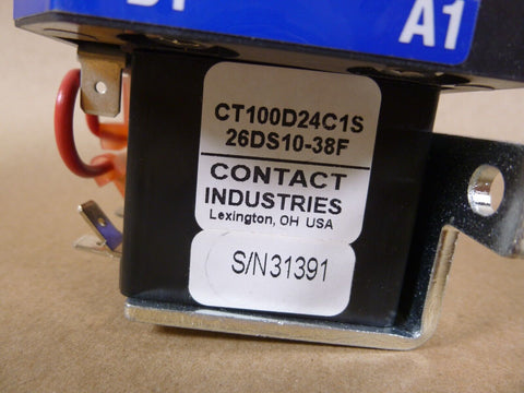 CONTACT INDUSTRIES CT100D24C1S DC CONTACTOR 100 AMP 26DS10 - 38F - Royal Equipment Contact Industries Inc.