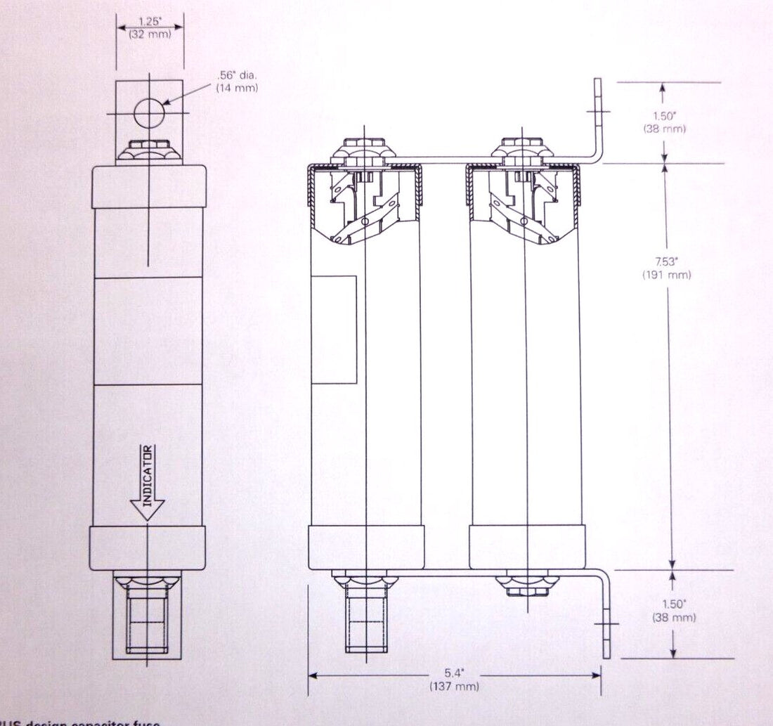 Cooper 200 Amp 4.3 KV Direct-connected Capacitor Fuse Bussmount 43F200-IVBUS | Electrical MRO Replacement Parts &amp; Components and Commercial Electrical Supplies Company