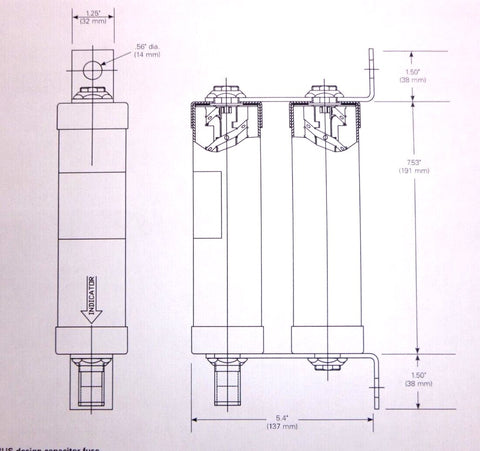 Cooper 200 Amp 4.3 KV Direct - connected Capacitor Fuse Bussmount 43F200 - IVBUS - Royal Equipment Cooper