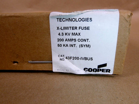 Cooper 200 Amp 4.3 KV Direct - connected Capacitor Fuse Bussmount 43F200 - IVBUS - Royal Equipment Cooper