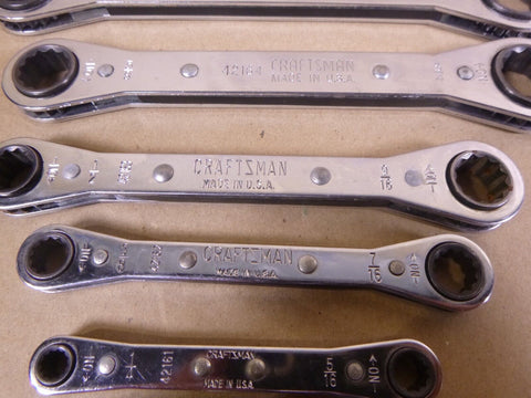 Craftsman USA 21Pc SAE & Metric Ratcheting Wrench Set 7mm to 21mm 1/4" to 1 - 1/4" - Royal Equipment CRAFTSMAN