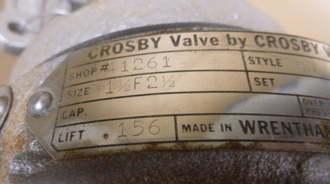 Crosby USA 41261 Safety Relief Valve , Style HN , 1 - 1/2" F 2 - 1/2" , Seat .750 - Royal Equipment Crosby