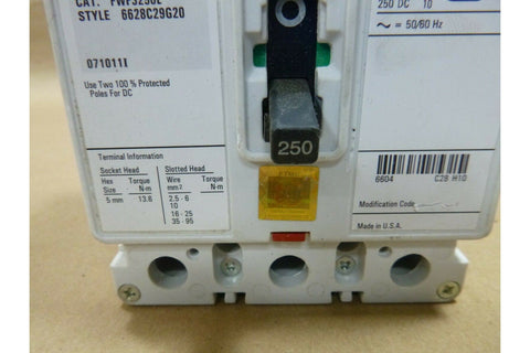 Cutler Hammer 250 Amp 3 Pole 690 Volt Molded Case Circuit Breaker FWF3250L - USA - Royal Equipment Royal Equipment