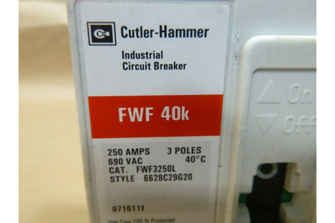 Cutler Hammer 250 Amp 3 Pole 690 Volt Molded Case Circuit Breaker FWF3250L - USA - Royal Equipment Royal Equipment