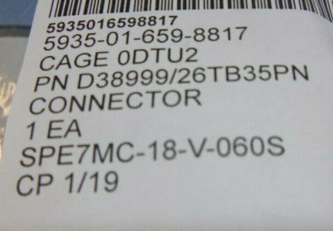 D38999/26TB35PN ELECTRICAL PLUG CONNECTOR 13 - POS 11 - 35 NICKEL , 5935 - 01 - 659 - 8817 - Royal Equipment BJG ELECTRONICS