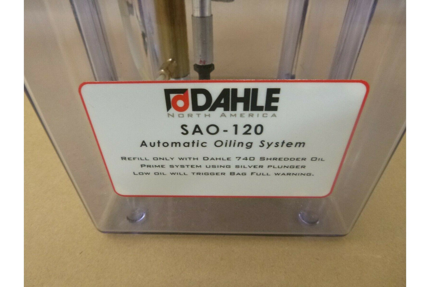 DAHLE SAO-120 4 LITER AUTOMATIC OILER FOR 20600 20390 SERIES SHREDDERS BIJUR | Industrial MRO Replacement Parts, Manufacturing Machine Parts &amp; Components, Heavy Equipment Parts Supplier