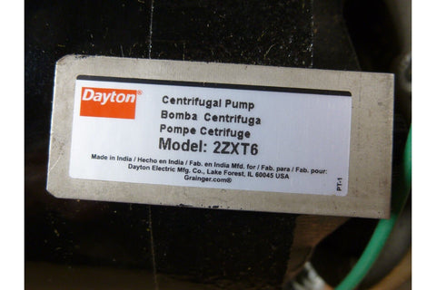 Dayton 2ZXT6 Self Priming Centrifugal Pump 2HP 3PH 3450RPM 60HZ 208 - 230/460V - Royal Equipment Royal Equipment