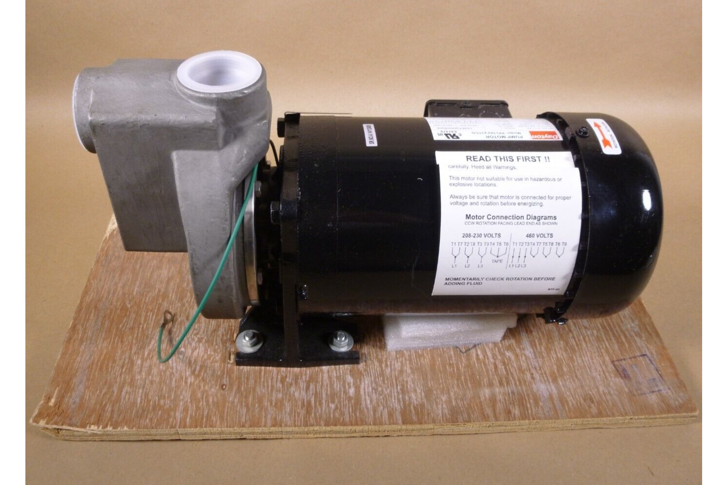 Dayton 2ZXT6 Self Priming Centrifugal Pump 2HP 3PH 3450RPM 60HZ 208-230/460V | Industrial Electric Motors, Pumps &amp; Parts