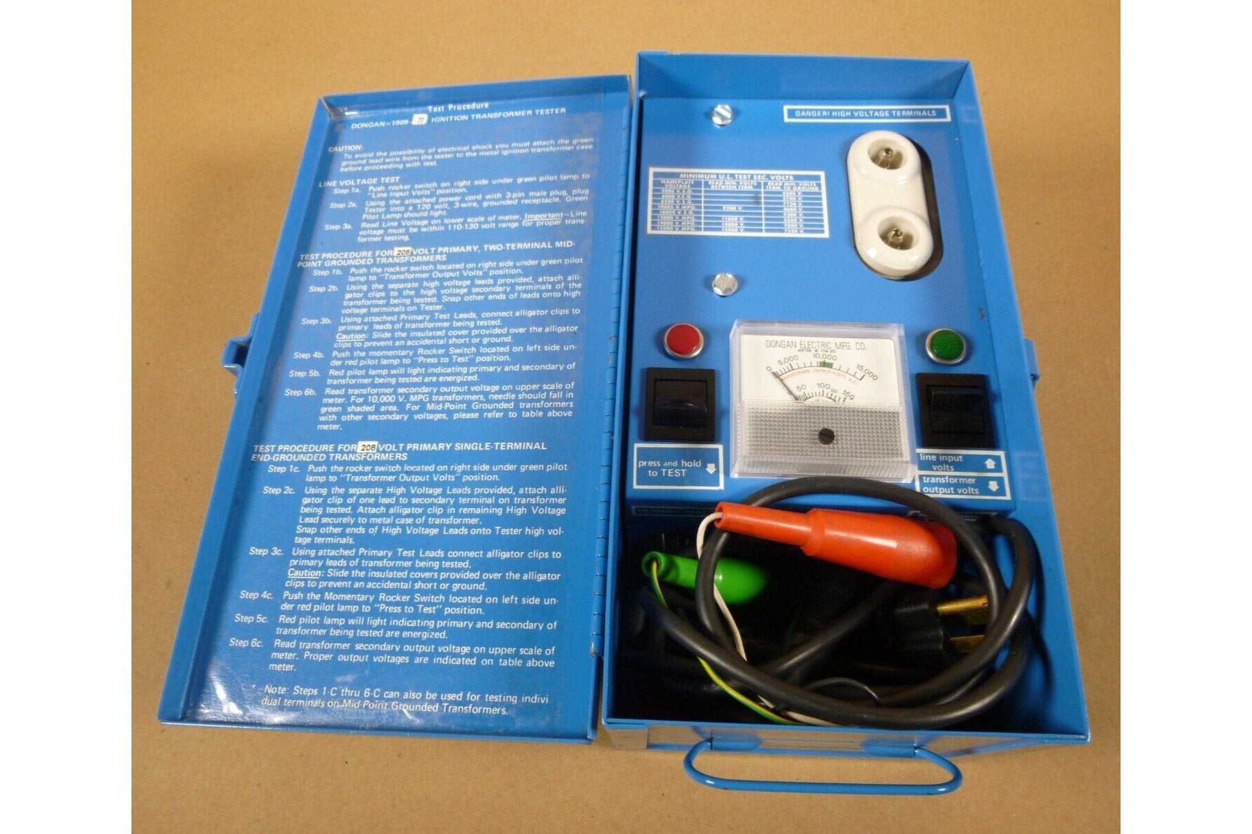 Dongan 1909-77 Ignition Transformer Tester Electric Tools Service Equipment 208V | Industrial MRO Tools and Replacement Industrial Equipment Components