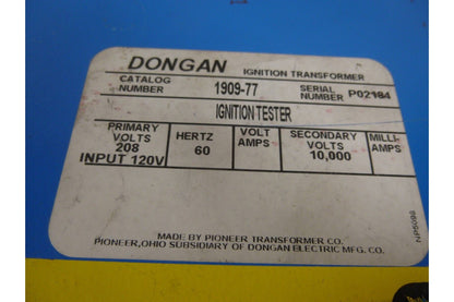 Dongan 1909-77 Ignition Transformer Tester Electric Tools Service Equipment 208V | Industrial MRO Tools and Replacement Industrial Equipment Components