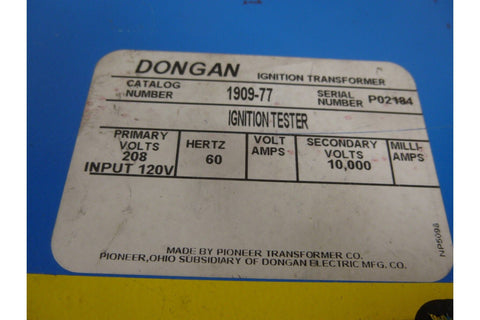 Dongan 1909 - 77 Ignition Transformer Tester Electric Tools Service Equipment 208V - Royal Equipment Royal Equipment