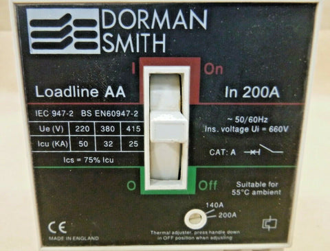 DORMAN SMITH LOADLINE AA, 200 Amp 3 Pole Molded Case Circuit Breaker - Royal Equipment DORMAN SMITH