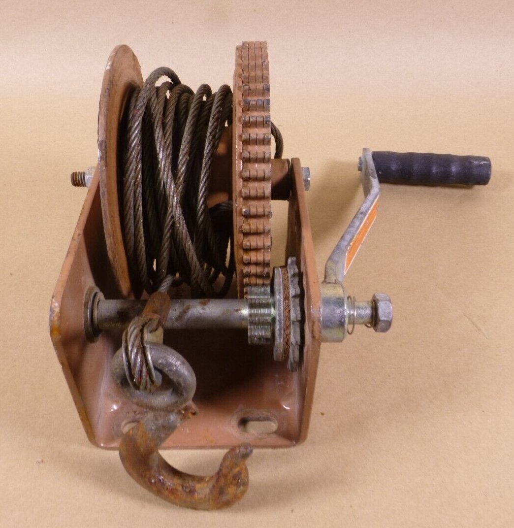 Dutton Lainson DLB1500A Drum Winch Hand Operated 1500lb USA With Rope and Hook | Industrial MRO Tools and Replacement Industrial Equipment Components