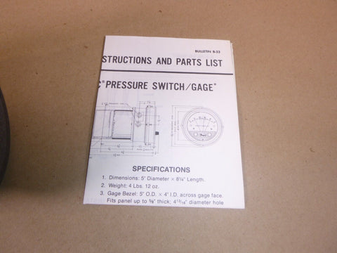 DWYER A3000 - 00 Photohelic Pressure switch/gage, range 0 - .25" w.c. - Royal Equipment Dwyer