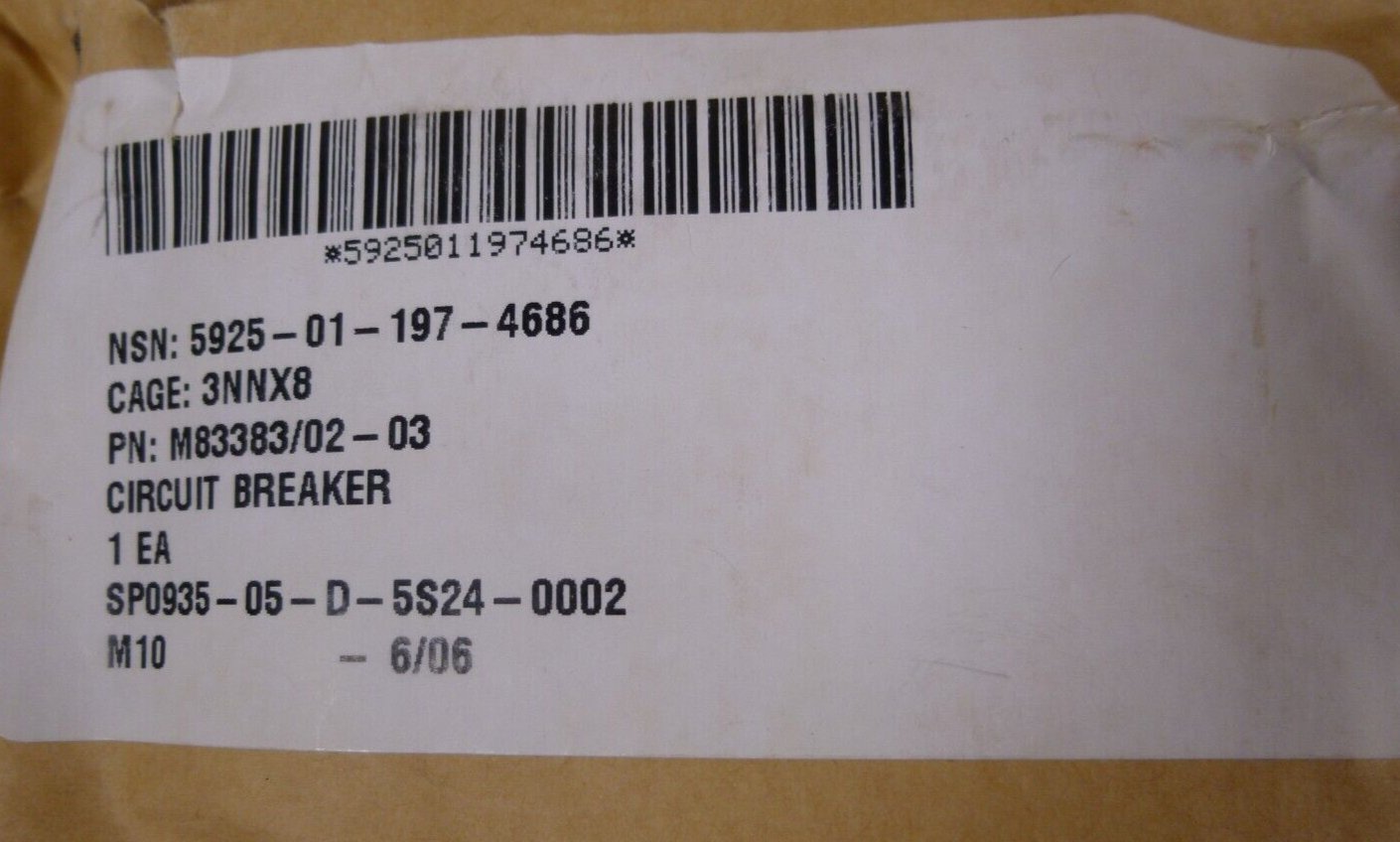 E-T-A 4930-01-10A Remote Control Circuit Breaker RCCB M83383/02-03 10A 400Hz | Electrical MRO Replacement Parts &amp; Components and Commercial Electrical Supplies Company
