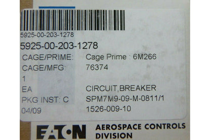 EATON AEROSPACE 1526 - 000 - 10 10 AMP CIRCUIT BREAKER GC885C10 , 5925 - 00 - 203 - 1278 - Royal Equipment Royal Equipment