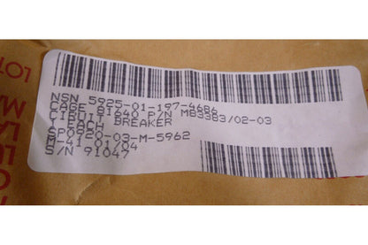 Eaton M83383/02-03 Remote Control Circuit Breaker 10A 28VDC 400Hz SM600BA10A1 | Electrical MRO Replacement Parts &amp; Components and Commercial Electrical Supplies Company