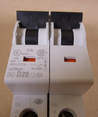 EATON MOELLER FAZ-D20/2-NA Circuit Breaker 2 Pole 20 AMP 480Y/277VAC , 102191 | Electrical MRO Replacement Parts &amp; Components and Commercial Electrical Supplies Company
