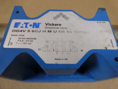 Eaton Vickers DG4V-5-6CJ-H-M-U-H6-20 Directional Valve DG4V 315Bar *Made In UK* | Industrial MRO Replacement Parts, Manufacturing Machine Parts &amp; Components, Heavy Equipment Parts Supplier