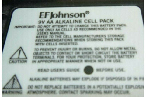 EF JOHNSON 250 - 5100 - 281 9V AA ALKALINE REPLACEABLE BATTERY PACK FOR 5100 RADIOS - Royal Equipment Royal Equipment