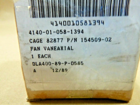 EG&G Rotron 398JH Series Vaneaxial Fan 027846, 16400 Rpm 200 Volt 4140010581394 - Royal Equipment EG&G ROTRON