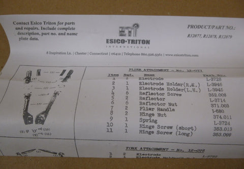 Esico Triton R12078 Dual - Probe Soldering Handpiece 450Watt Fork Type RL3722 - Royal Equipment ESICO TRITON