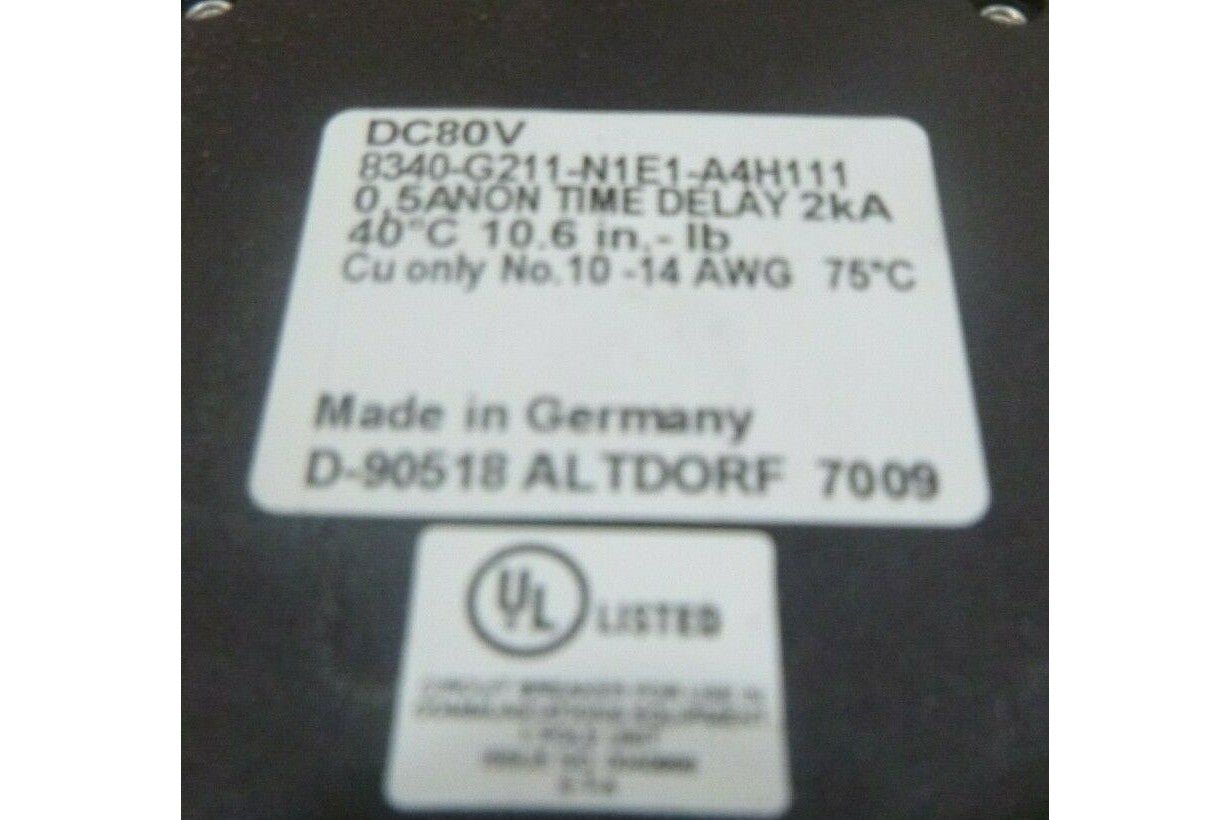 ETA 8340-G211-N1E1-A4H111 0.5A MAGNETIC PUSH/PULL CIRCUIT BREAKER 1 POLE 2KA | Electrical MRO Replacement Parts &amp; Components and Commercial Electrical Supplies Company
