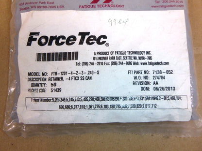 Fatigue Technologies Rivetless Nut Plate FTR-1201-4-2-3-.240-S, 5340-01-607-9964 | Industrial Replacement Nuts &amp; Bolts Distributor and Machinery Screws &amp; Fasteners Supply