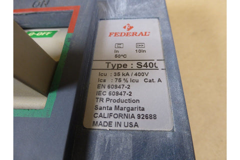 Federal Electric USA 400Amp Molded Case Circuit Breaker S400 35kA 400V 3Pole - Royal Equipment FederalCircuit Breakers