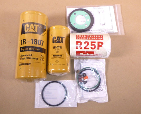 Filter Kit Fits Caterpillar 3126 Engine 1R - 0751, 1R - 1807, R25P, O - Rings & Gasket - Royal Equipment CAT