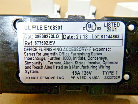 Flexconnect 877502.EV Duplex Receptacle 15A - 125V - Type 1 - Circuit II (4Pcs) - Royal Equipment FLEXCONNECT