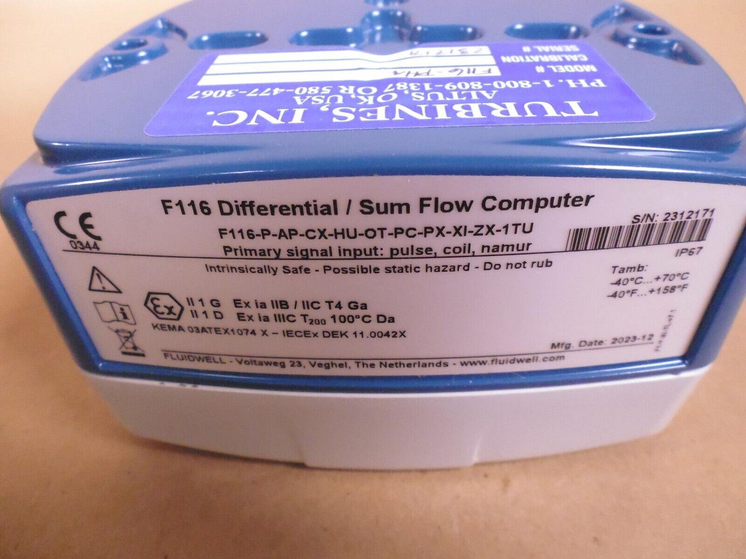 Fluidwell F116 Differential Sum Flow Computer F116-P-AP-CX-HU-OT-PC-PX-XI-ZX-1TU | Industrial MRO Tools and Replacement Industrial Equipment Components