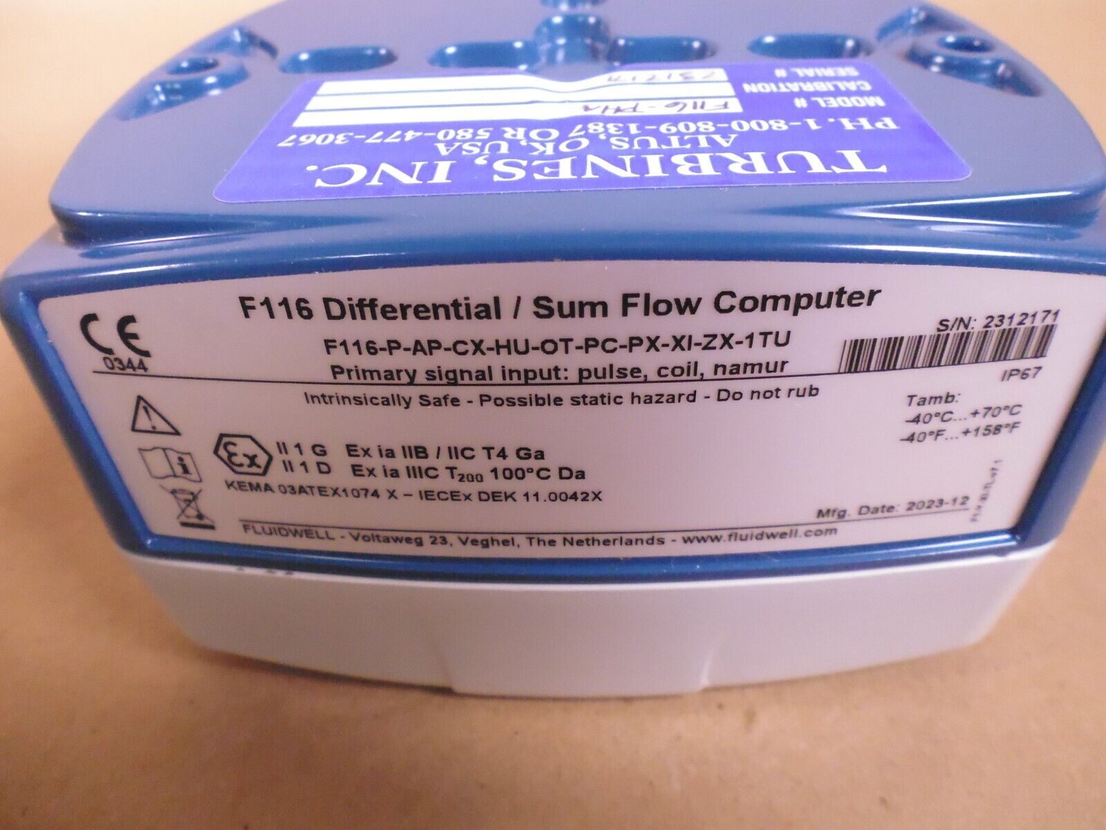 Fluidwell F116 Differential Sum Flow Computer F116-P-AP-CX-HU-OT-PC-PX-XI-ZX-1TU | Industrial MRO Tools and Replacement Industrial Equipment Components