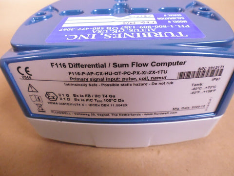 Fluidwell F116 Differential Sum Flow Computer F116 - P - AP - CX - HU - OT - PC - PX - XI - ZX - 1TU - Royal Equipment TURBINES