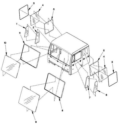 FMTV LMTV M1078 RH Air Drop Side Cab Window 12418136 - 002, 2510 - 01 - 455 - 7283 - Royal Equipment USGI