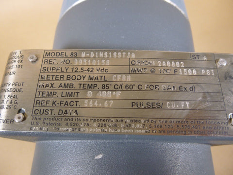 FOXBORO VORTEX I/A FLOW METER 83 W - D1HS1SSTJA 12.5 - 42Vdc 1500 PSI , 99510158 - Royal Equipment Foxboro