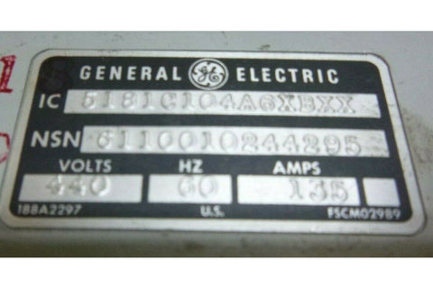 GENERAL ELECTRIC IC5181D104A6XBXX NAVAL SHIP MAGNETIC CONTACTOR 6110 - 01 - 024 - 4295 - Royal Equipment Royal Equipment