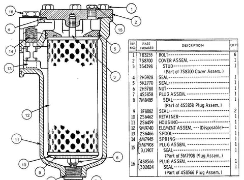 GENUINE CAT CATERPILLAR 7S - 8700 TRANSMISSION FILTER COVER 14E, 517, 518C, 527 - Royal Equipment CAT