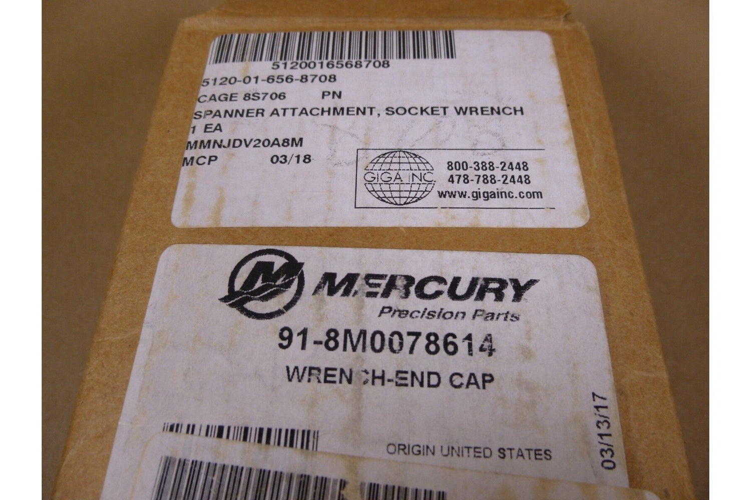 Genuine Mercury Verado 91-8M0078614 End Cap Wrench OEM New | Industrial MRO Tools and Replacement Industrial Equipment Components