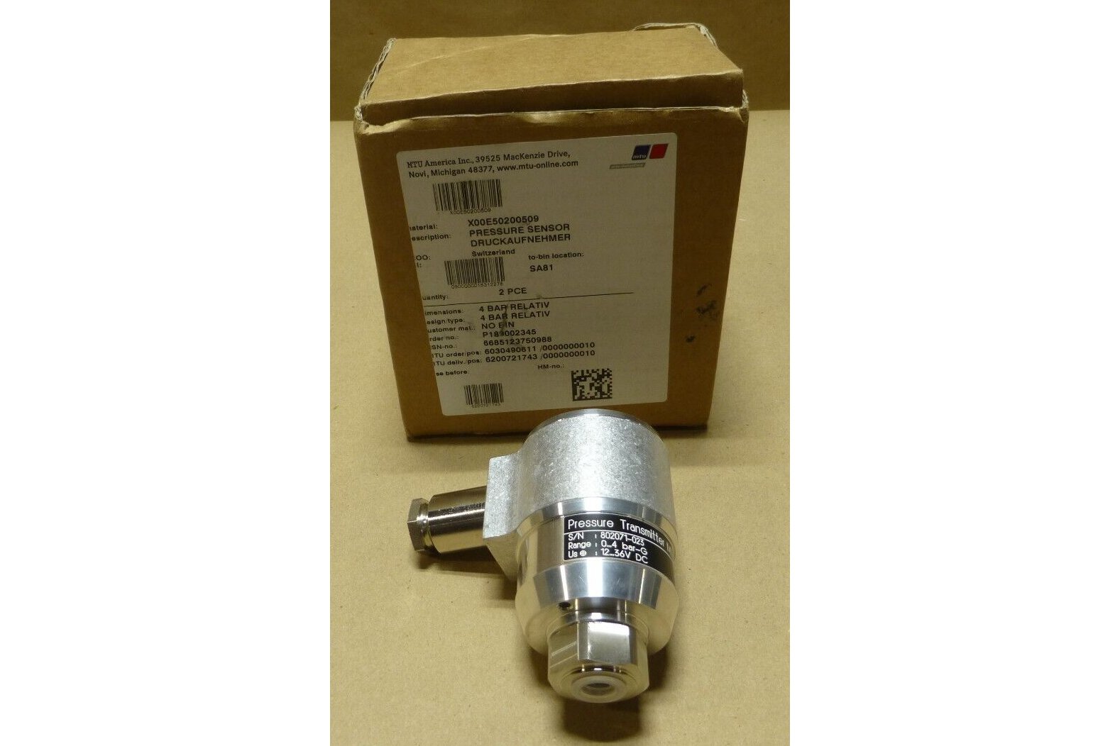 GENUINE MTU Diesel Engine Pressure Sensor Transmitter , X00E50200509 | Replacement Truck Parts, Trailer Accessories, Automobile Supplies, Car Parts &amp; Accessories