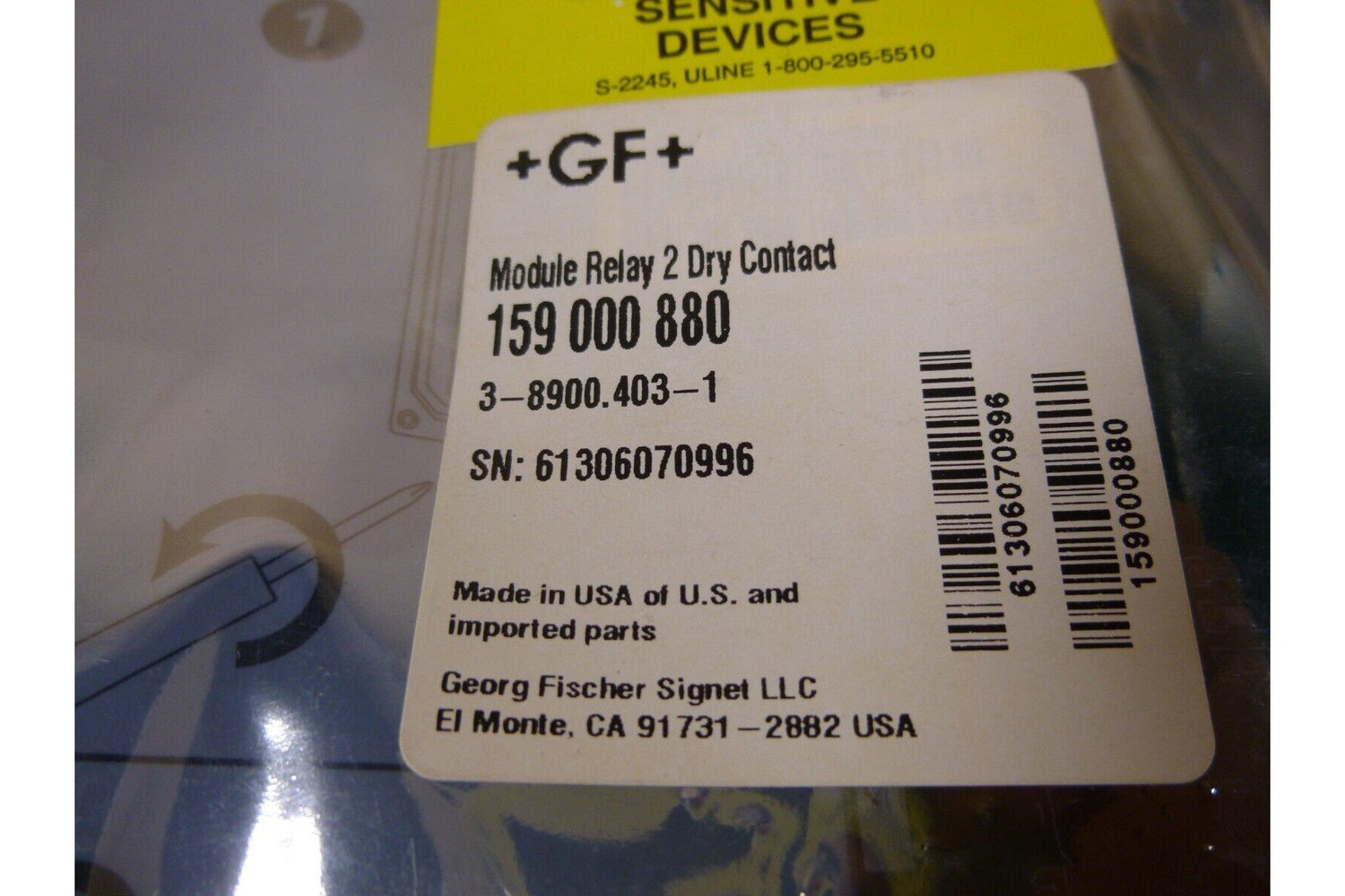 Georg Fischer Signet 159000880 , 3-8900.403-1 +GF+ Module Relay 2 Dry Contact | Electrical MRO Replacement Parts &amp; Components and Commercial Electrical Supplies Company