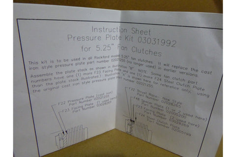 GKN ROCKFORD 03031992 PRESSURE PLATE KIT FOR 5.25" FAN CLUTCHES 3 - 31992 - Royal Equipment GKNFan Clutch Kit
