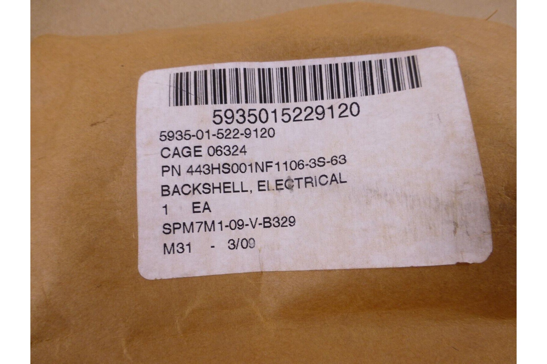 Glenair 443HS001NF1106-3S-63 Electrical Backshell , 5935-01-522-9120 | Electrical MRO Replacement Parts &amp; Components and Commercial Electrical Supplies Company