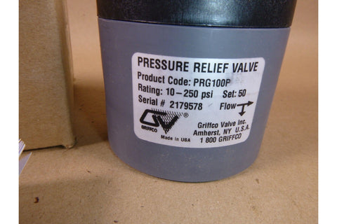 GRIFFCO PRG100 - P, 1" PRESSURE RELIEF VALVE PVC 3 - PORT, 10 - 250 PSI, NO - PRIMING - Royal Equipment Royal Equipment