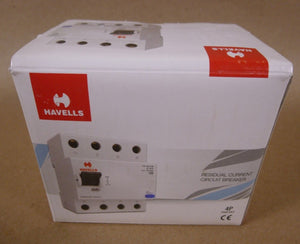 Havells DORMCMFF300100 FP RCCB Residual Current Circuit Breaker 100A 300mA 4Pole - Royal Equipment HAVELLS