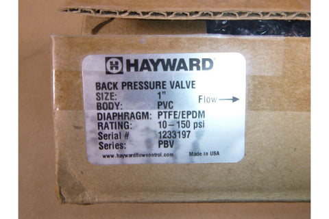 Hayward PBV1100TPE1, 1" PVC Pressure Reducing Control Valve 10 - 150PSI, PTFE/EPDM - Royal Equipment Royal Equipment