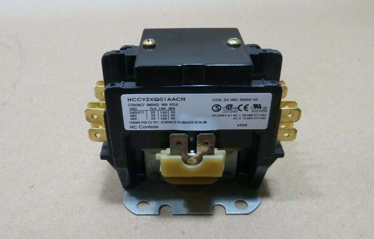 HC Controls Definite Purpose Contactor 2P 24V 25A Fits Carrier Bryant HN52KC025 | Electrical MRO Replacement Parts &amp; Components and Commercial Electrical Supplies Company