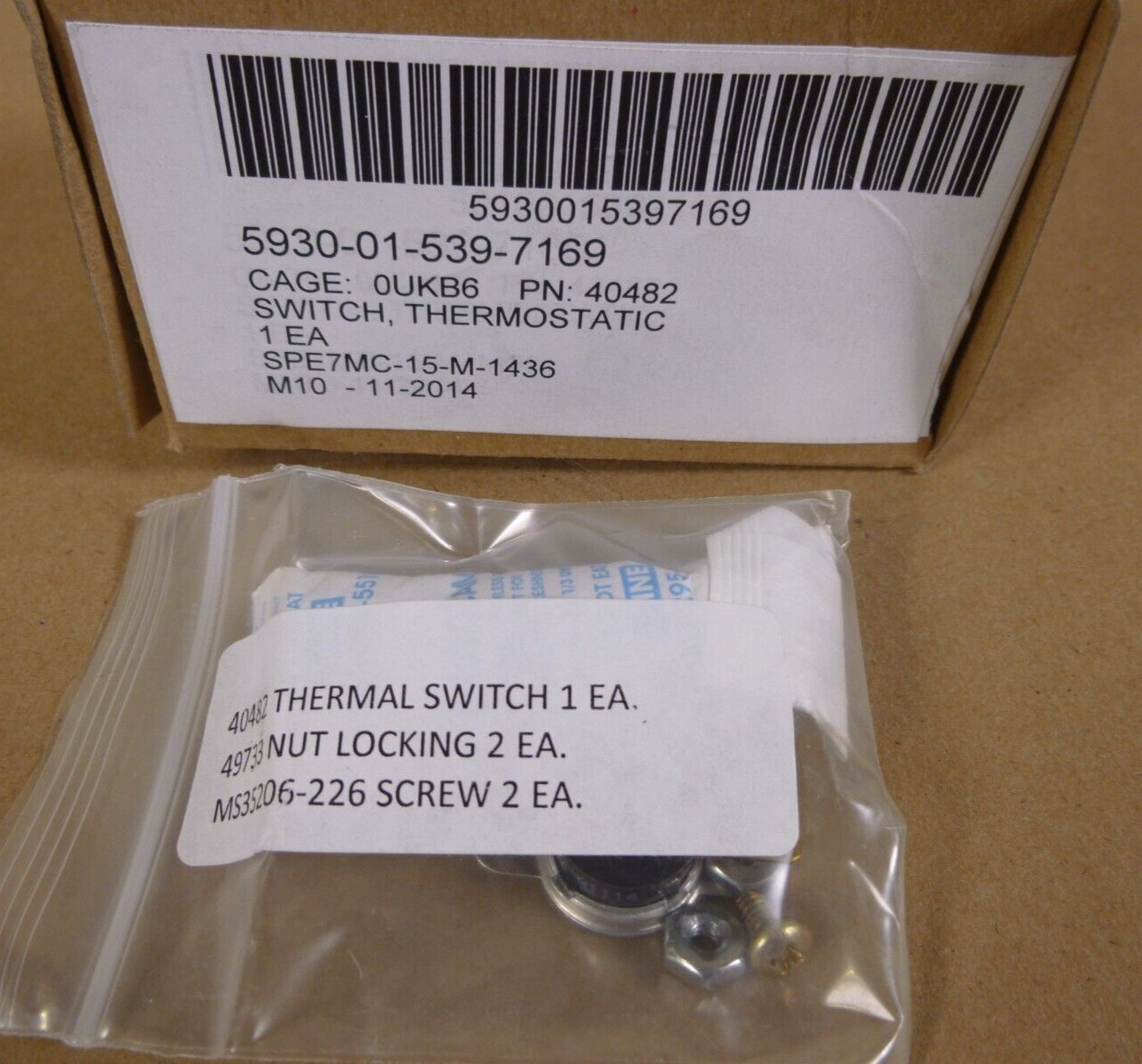 HDT 40482 Thermostatic Temperature Thermal Switch LCFH Heater , 5930-01-539-7169 | Electrical MRO Replacement Parts &amp; Components and Commercial Electrical Supplies Company